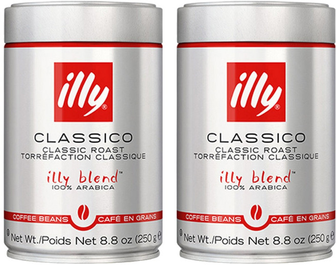 일리 클래식 로스트 빈 클라시코 원두, 홀빈(분쇄안함), 250g, 2개