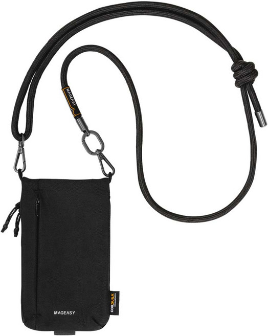 SwitchEasy 魚骨牌 MAGEASY 手機掛繩隨行包 CORDURA 耐磨, 石墨黑+沉穩黑, 1組