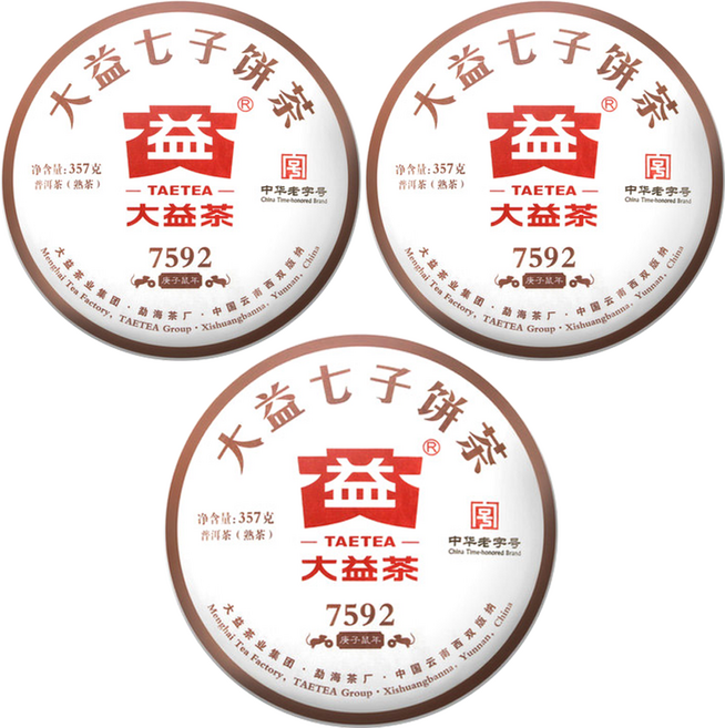 대익차 보이차 7592, 357g, 1개입, 3개