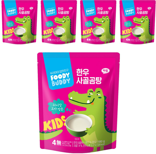 푸디버디 유아용 한우 사골곰탕, 180g, 5개