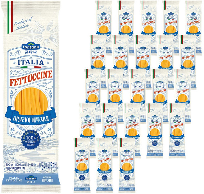 폰타나 이탈리아 페투치네 파스타면, 500g, 24개