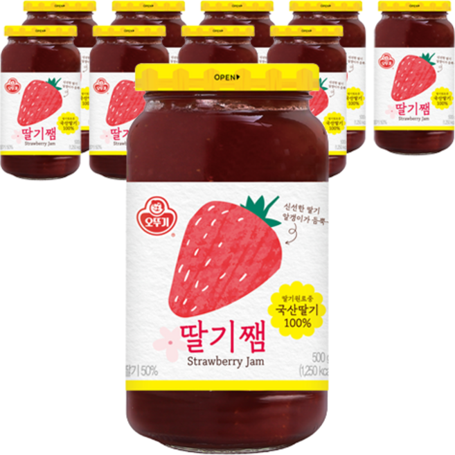 오뚜기 딸기쨈, 500g, 10개