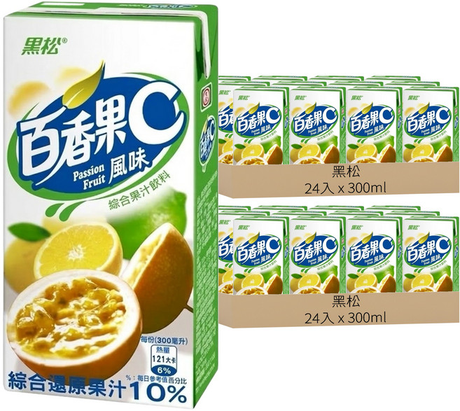 黑松 果汁C系列 百香果, 300ml, 48入