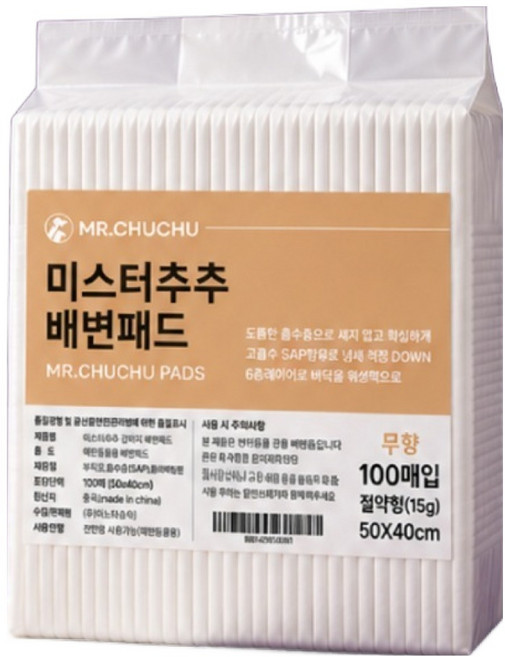 미스터추추 강아지 배변패드 무향 15g, 100개입, 1개