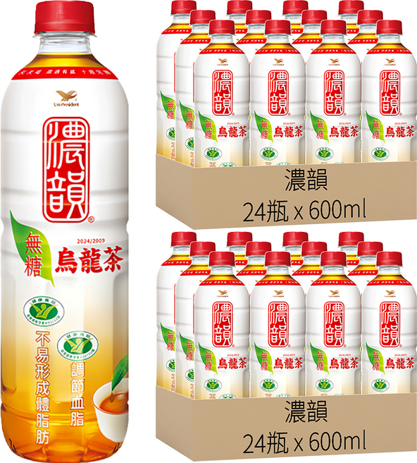 濃韻 烏龍茶 無糖, 600ml, 48瓶