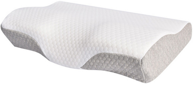 HONDONI 人體工學4D蝶型枕 記憶枕頭 透氣汗布 肩部貼合曲線, 舒眠灰, 1個