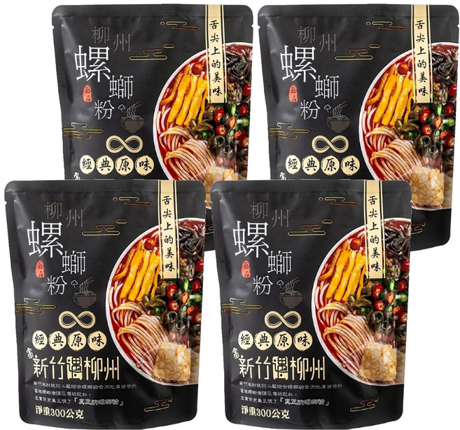 亟品 螺螄粉 經典原味, 300g, 4包