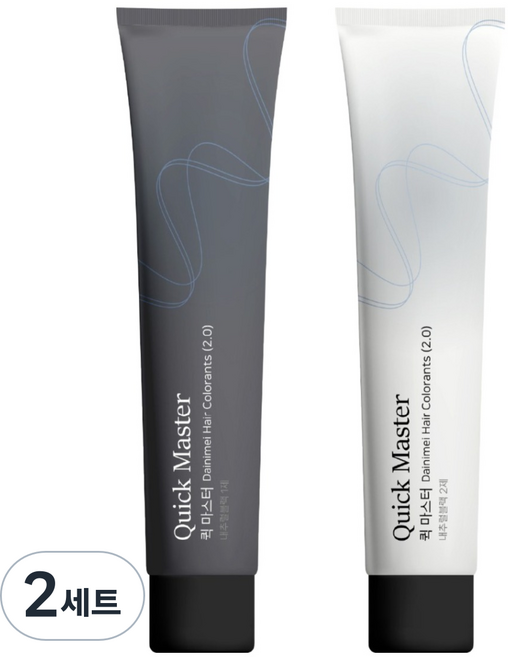 에어라파 퀵마스터 피부에 묻지 않는 염색약 세트, 내추럴블랙 2.0, 2세트