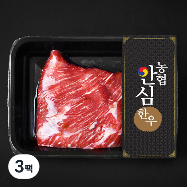 농협안심한우 양지 덩어리 2등급 국거리 수육 장조림용 (냉장), 300g, 3팩