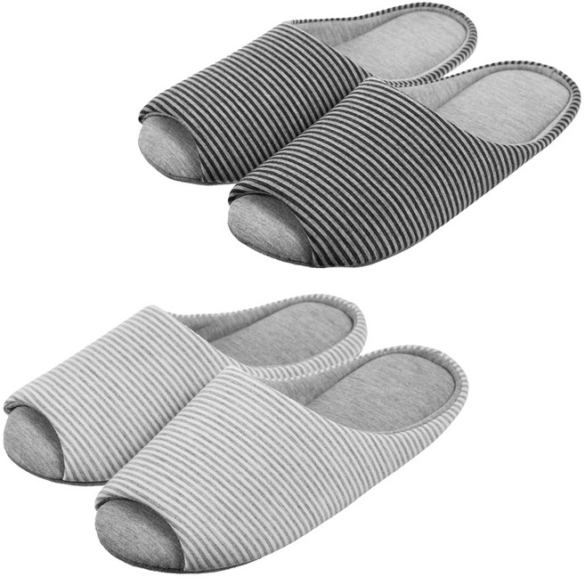 베이스알파에센셜 커버 워셔블 거실화 2켤레, 2개, 그레이, 차콜