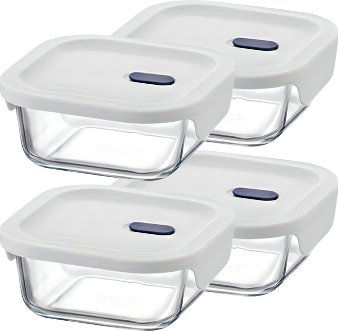 락앤락 탑클라스 실리콘 정사각 밀폐용기 500ml, 4개