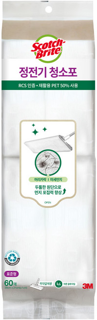 스카치브라이트 정전기 청소포 표준형 60매, 1개