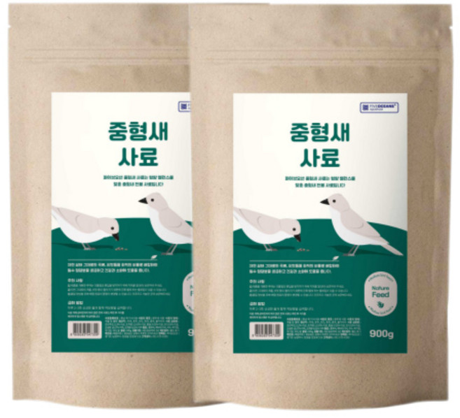 파이브오션 앵무새 사료, 900g, 2개