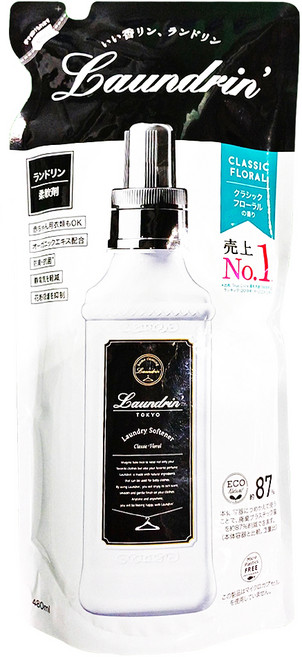 Laundrin' 朗德林 香水柔軟精補充包 經典花香, 480ml, 1包