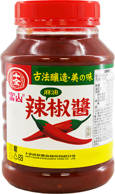 十全 富山麻油辣椒醬, 630g, 1罐