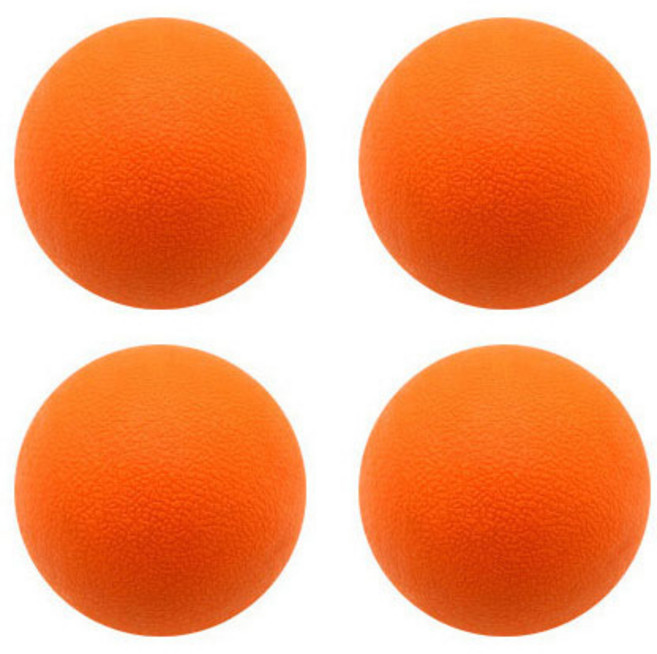 스포홀릭 싱글 TPE 마사지볼 라크로스볼, 오렌지, 4개