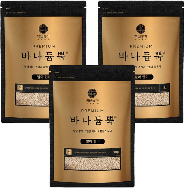 백년농가 혈당조절 바나듐뿍 발아 현미, 1kg, 3개