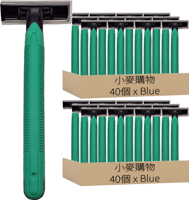 小麥購物 一次性碳鋼刮鬍刀 11.5 x 4cm, 40入, 2組