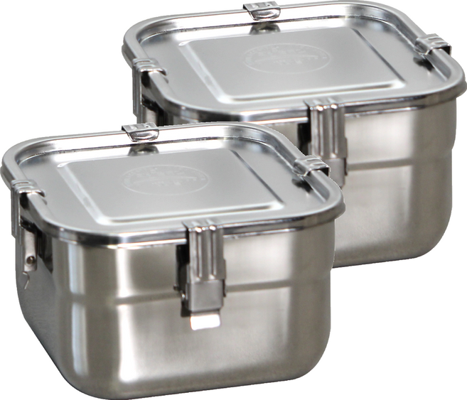 리빙글로리 스텐리스 찬통 정사각, 2개, 820ml