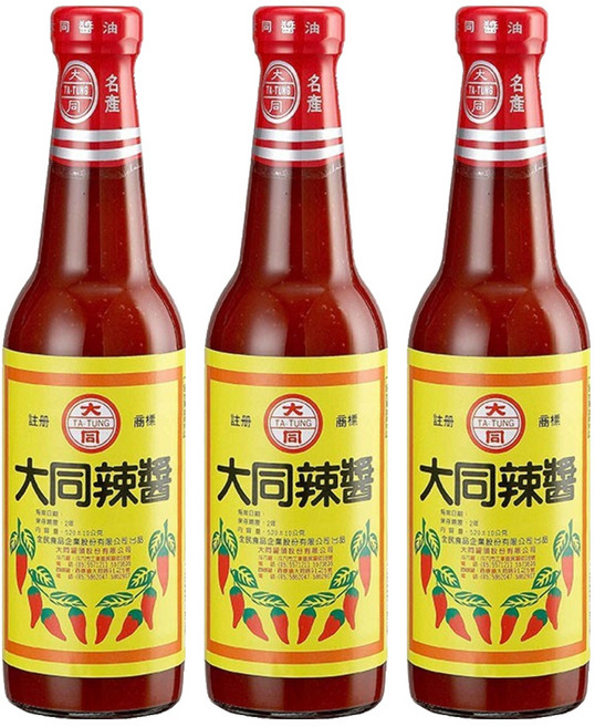 大同醬油 辣醬油膏, 520g, 3瓶