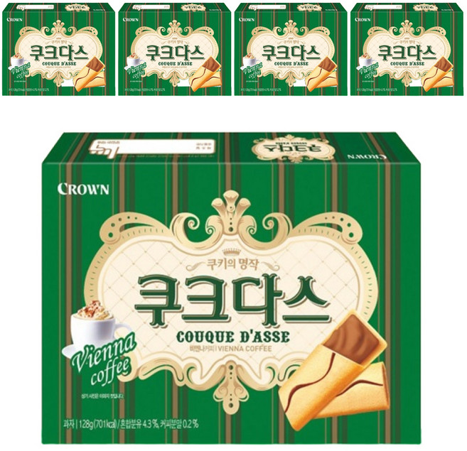 COUQUE D'ASSE 咖啡薄燒夾心餅, 128g, 5盒