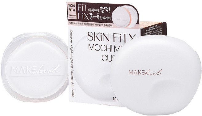 메이크힐 스킨 핏엑스 모찌 메쉬 쿠션 13g + 팡팡 퍼프 세트, 1개, 21-C