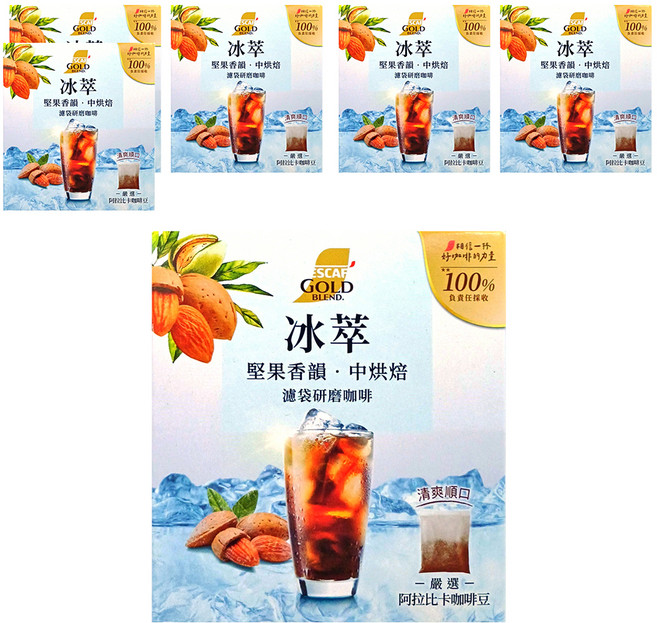 NESCAFE 雀巢咖啡 冰萃濾袋研磨咖啡, 10g, 8包, 6盒
