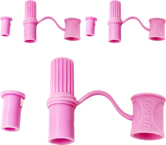 Le idea 樂德兒 吸管專用套 12mm-8mm適用 3件套裝 專利設計 安全材質 附防塵蓋套, 顏色隨機, 1包