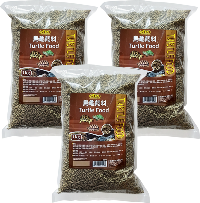 ISTA 伊士達 烏龜飼料 補充包 I-3292, 1kg, 3袋