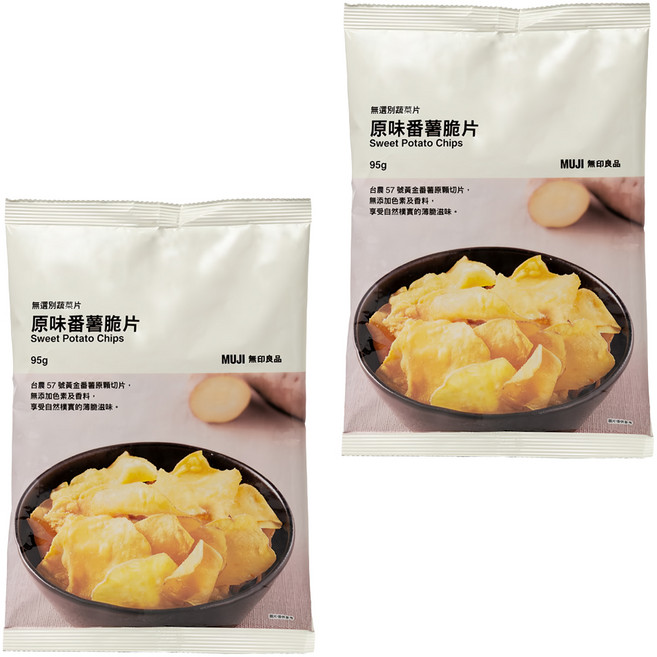 MUJI 無印良品 國產番薯脆片 原味, 95g, 2包