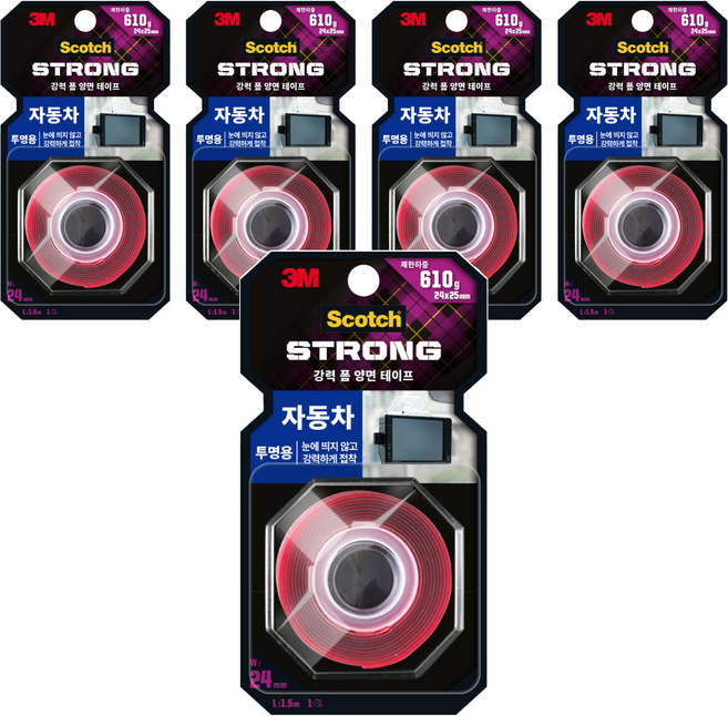 스카치 3M 자동차 투명용 폼 양면 테이프, 5개