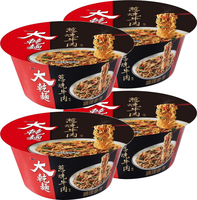 維力 大乾麵 蔥燒牛肉風味, 4入