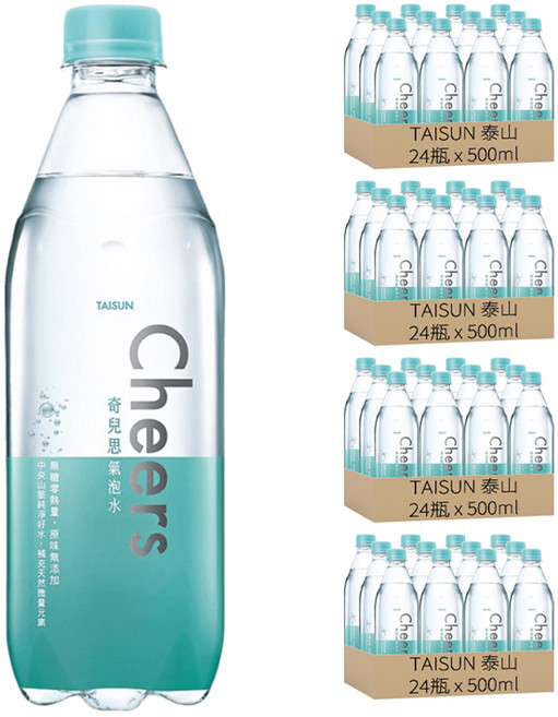 TAISUN 泰山 Cheers 氣泡水, 500ml, 96瓶