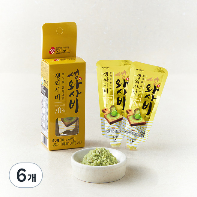 주비푸드 뿌리를 갈아만든 생와사비 70% 4개입, 40g, 6개