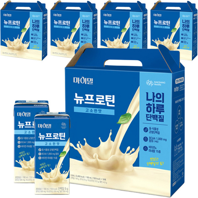 마이밀 정품 뉴프로틴 고소한맛, 3.04L, 5개