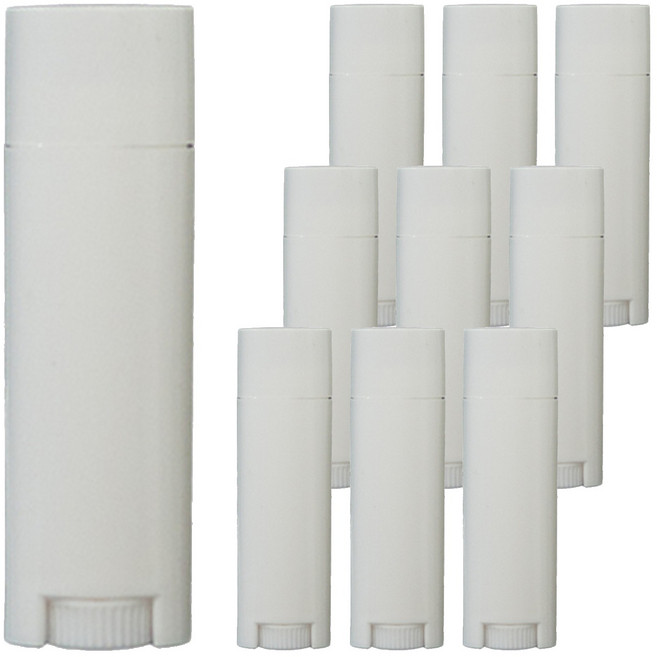 타원형 롤링 스틱 용기 4.5g, 10개, 화이트