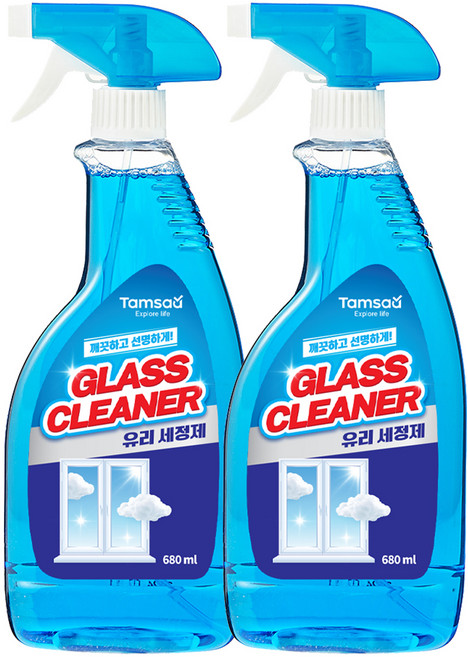 탐사 유리 세정제, 680ml, 2개