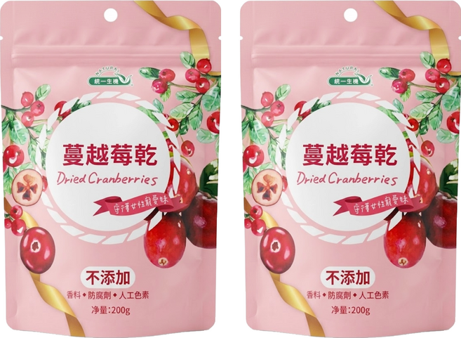 統一生機 蔓越莓乾, 2包, 100g