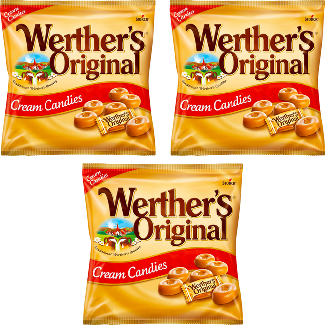 Werther's Original 鮮奶油糖, 90g, 3袋
