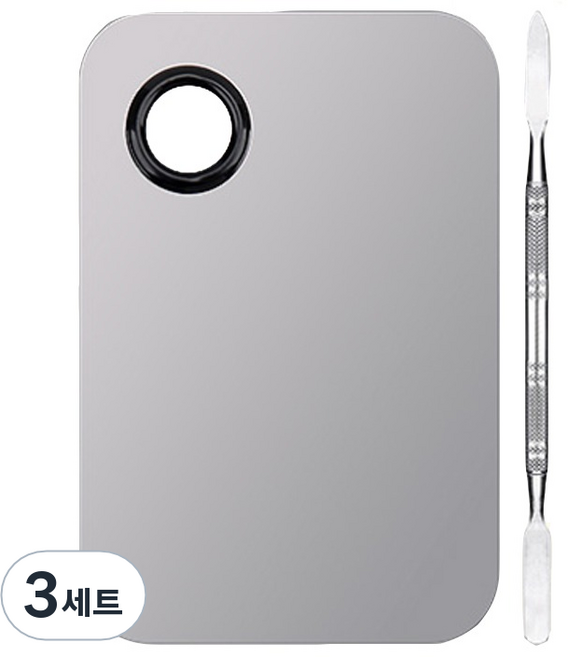 살림쏙 메이크업 파운데이션 팔레트 스파츌라 세트, 3세트, 라지