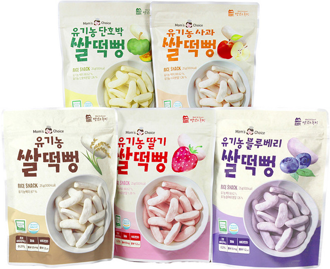 맛있는풍경 유기농 쌀떡뻥 5종 세트, 25g, 1세트