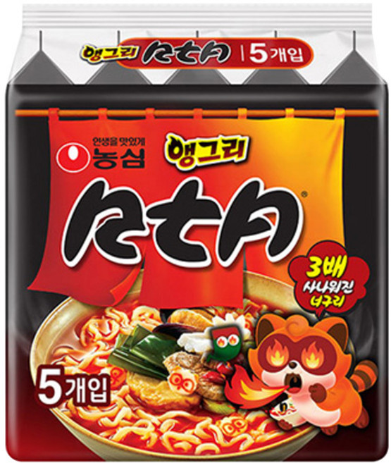 너구리 앵그리 121g, 5개