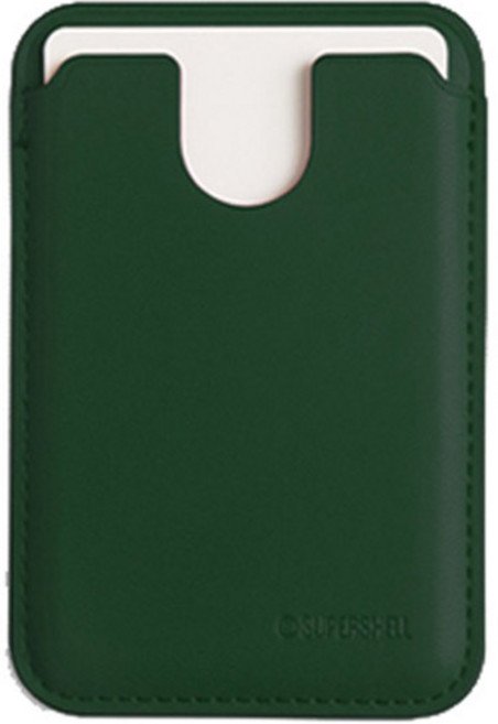 슈퍼쉘 맥세이프 아이폰 가죽 카드지갑 포켓 U형, 딥그린, 1개