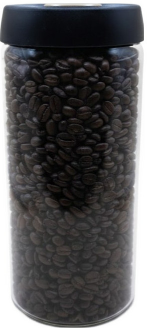 유N아이 유리 진공 밀폐 용기 1800ml, 투명(용기), 블랙(캡), 1개