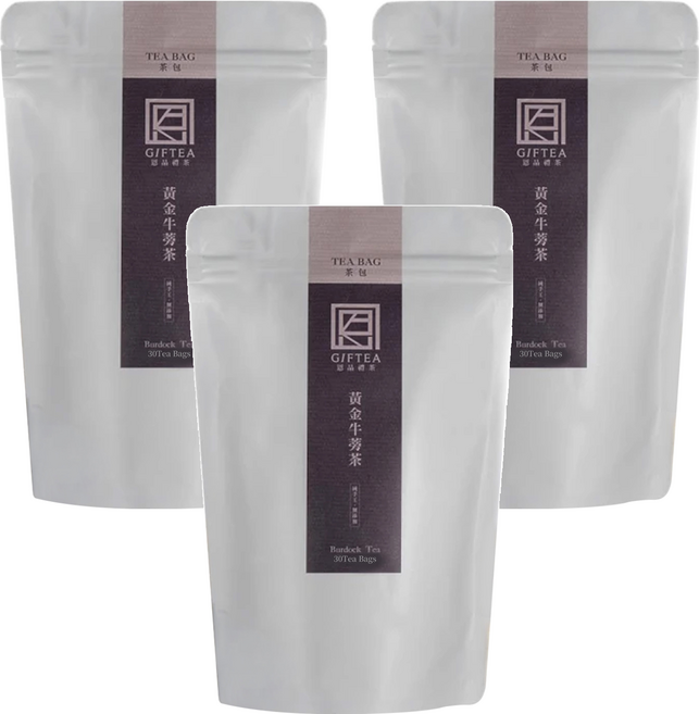 GIFTEA 恩品禮茶 100%台灣黃金牛蒡茶包, 6g, 12包, 3袋