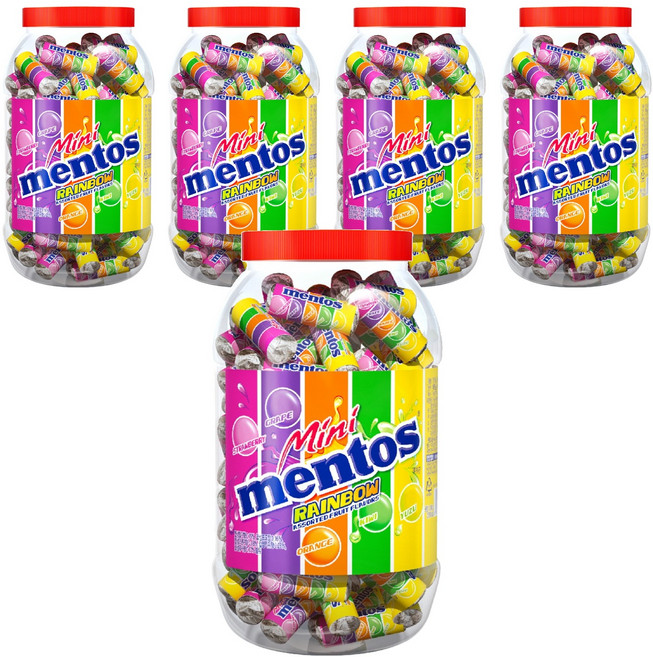 멘토스 미니 뉴레인보우 츄잉캔디, 1kg, 5개