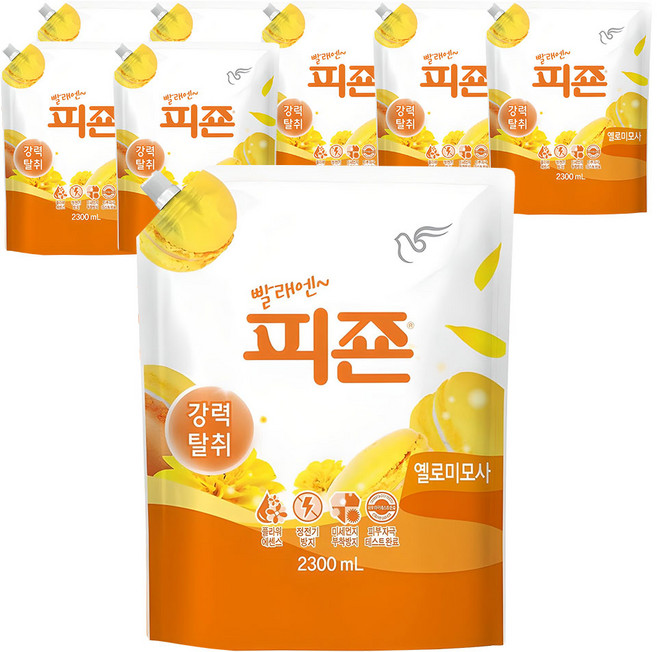 피죤 레귤러 섬유유연제 옐로미모사 리필, 2.3L, 1개입, 8개