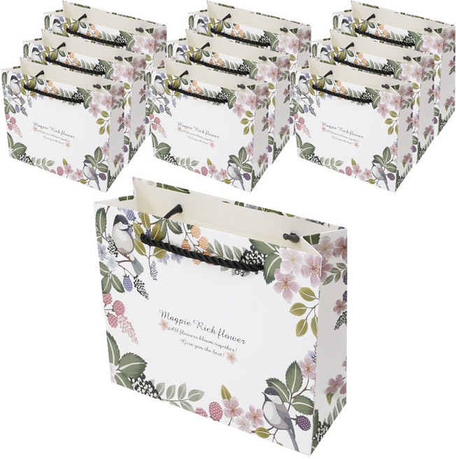 리드홈 사랑스러운 플로랄 코팅 쇼핑백 소, 혼합색상, 10개