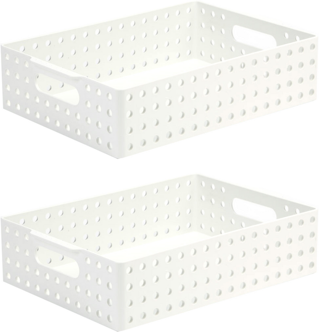 리템 마이룸 S&S 핸들형 바구니 A4, IVORY, 2개