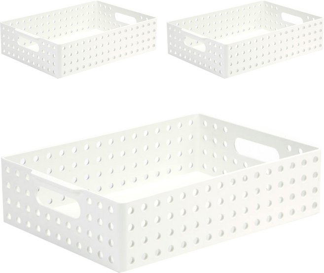 리템 마이룸 S&S 핸들형 바구니 A4, IVORY, 3개